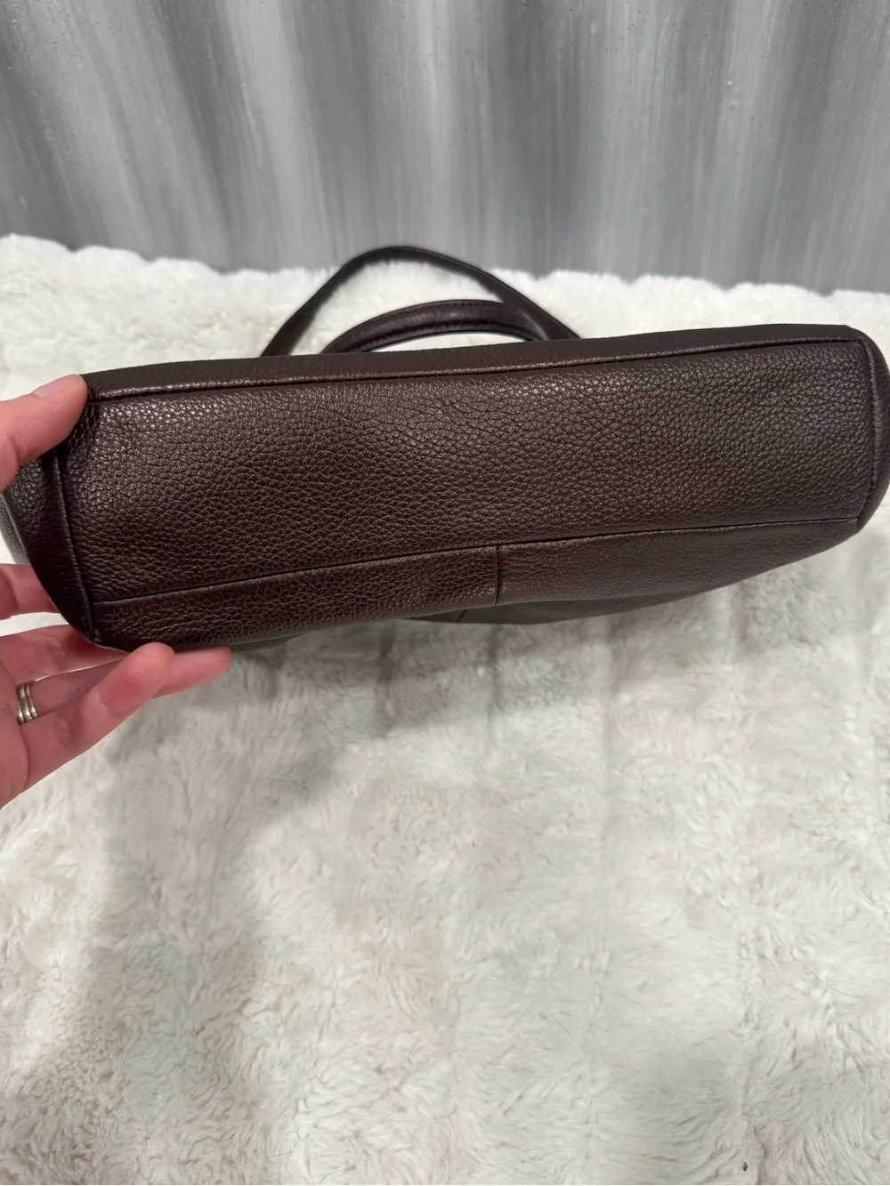 Coach Kelsey Oxblood Pebbled Satchel in Bronze